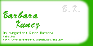 barbara kuncz business card